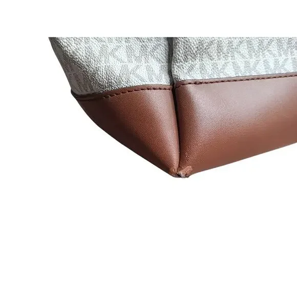 Michael Kors Jet Set Signature Tote Brown MK Logo Shoulder Bag - Picture 6 of 16